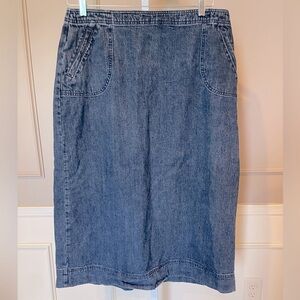 Christopher & Banks Vintage Y2K 90's denim jean midi maxi skirt 16 pockets
